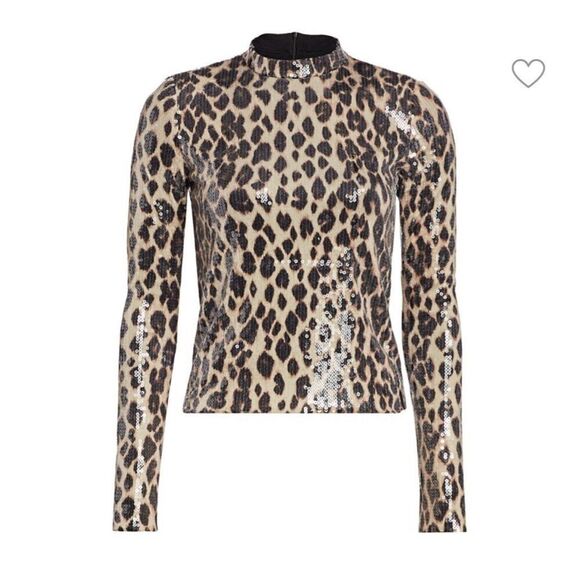 A.L.C. Marshall Sequin Leopard Animal Print Top - Picture 1 of 9